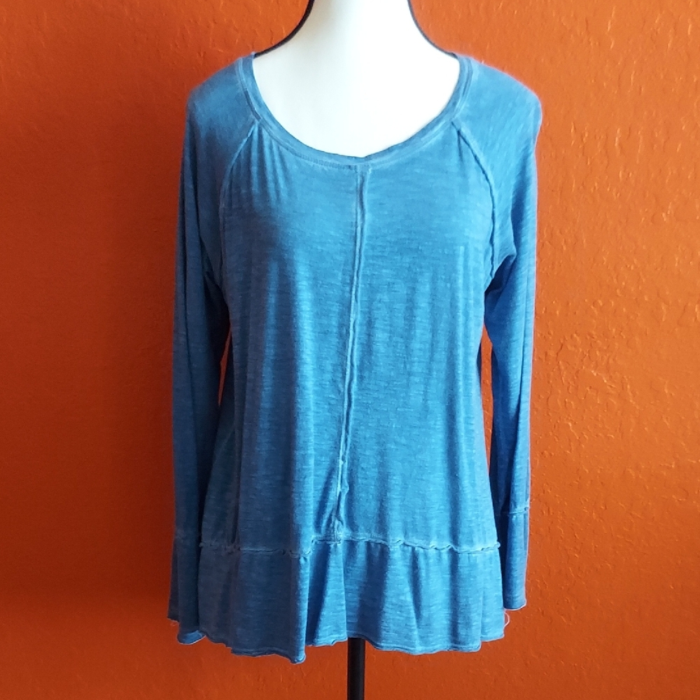 Style & Co. Women's Blue Long Sleeve Top Medium